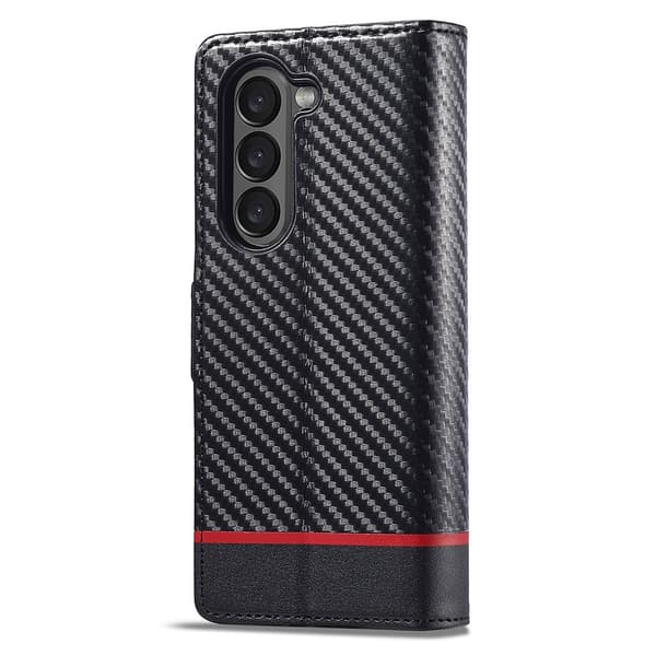 LC.IMEEKE Galaxy Z Fold 6 Fodral Kolfiber Textur Svart
