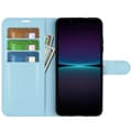 Miniatyrbild 2 av 6: Sony Xperia 1 VI Fodral Litchi Läder Ljus Blå