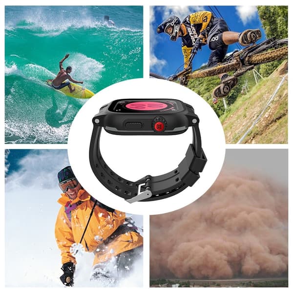 ShellBox Armband Apple Watch 42 mm Vattentätt Skal Svart