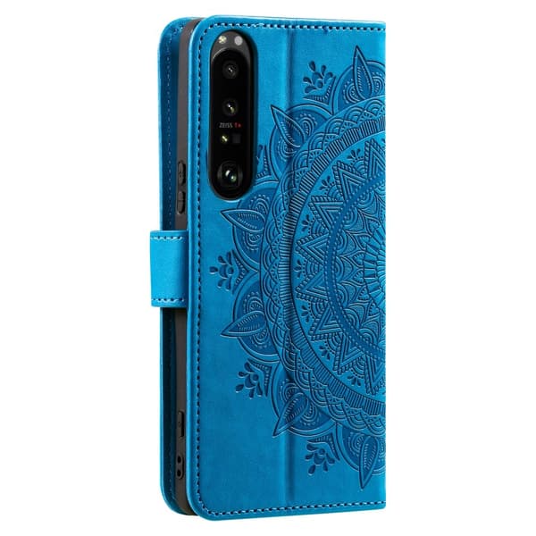 Sony Xperia 1 VI Mandala Läder Fodral Blå