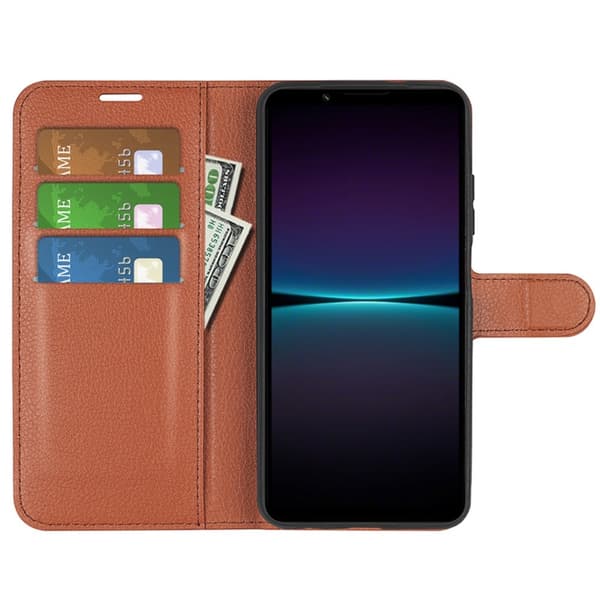 Sony Xperia 1 VI Fodral Litchi Läder Brun