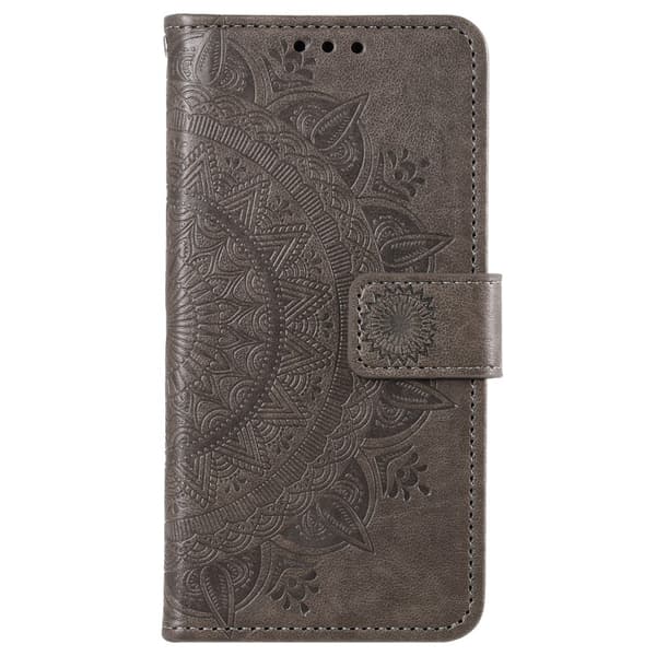 Sony Xperia 1 VI Mandala Läder Fodral Grå
