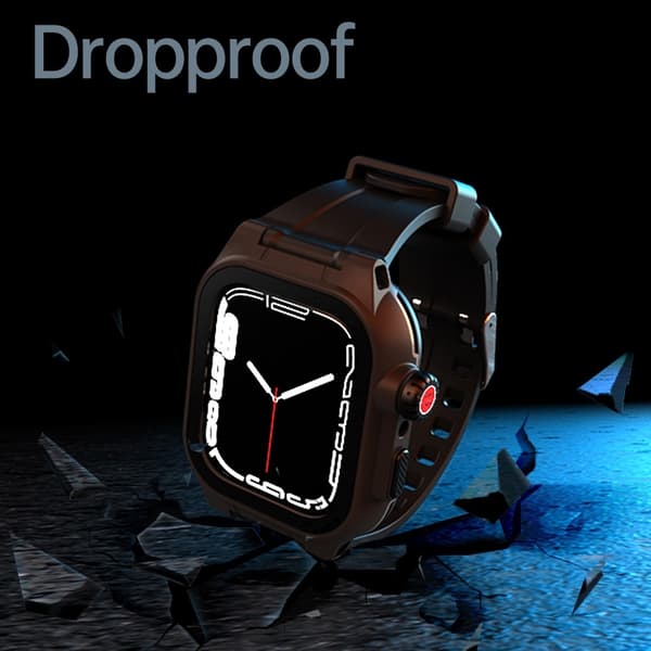 ShellBox Armband Apple Watch 45 mm Vattentätt IP68 Skal Svart