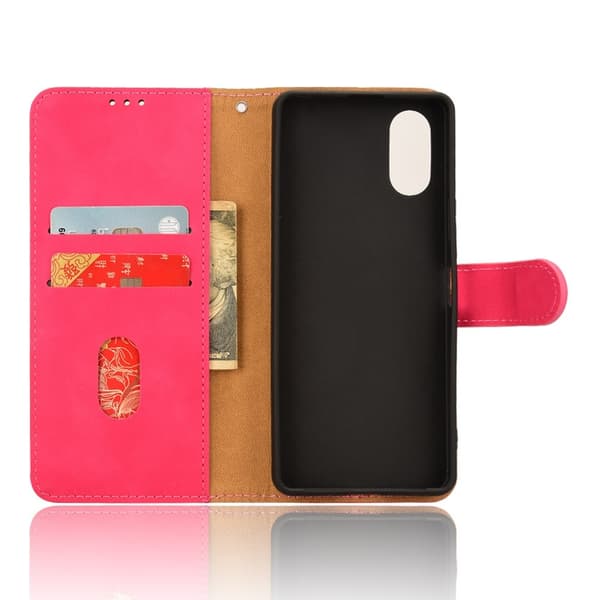 Sony Xperia 10 VI Fodral Skin Touch Läder Fodral Rosa