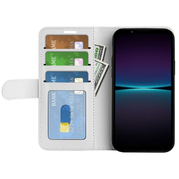 Sony Xperia 1 VI Fodral Crazy Horse Läder Vit
