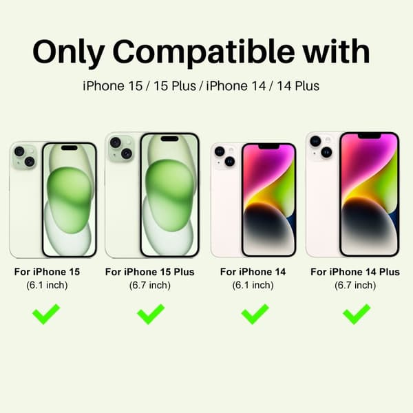 NORTHJO iPhone 15/15 Plus/14/14 Plus Linsskydd Strass 3-PACK Grön