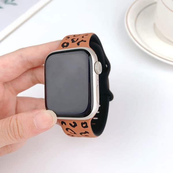 Apple Watch 38/40/41 Klockarband Leopard Brun/Svart