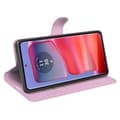 Miniatyrbild 3 av 6: Motorola Edge 50 Pro 5G Litchi Läder Fodral Ljus Rosa