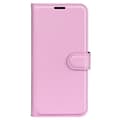 Miniatyrbild 5 av 6: Motorola Edge 50 Pro 5G Litchi Läder Fodral Ljus Rosa