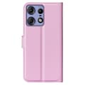 Miniatyrbild 6 av 6: Motorola Edge 50 Pro 5G Litchi Läder Fodral Ljus Rosa