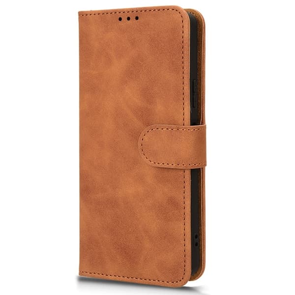 Sony Xperia 10 VI Fodral Skin Touch Läder Fodral Brun