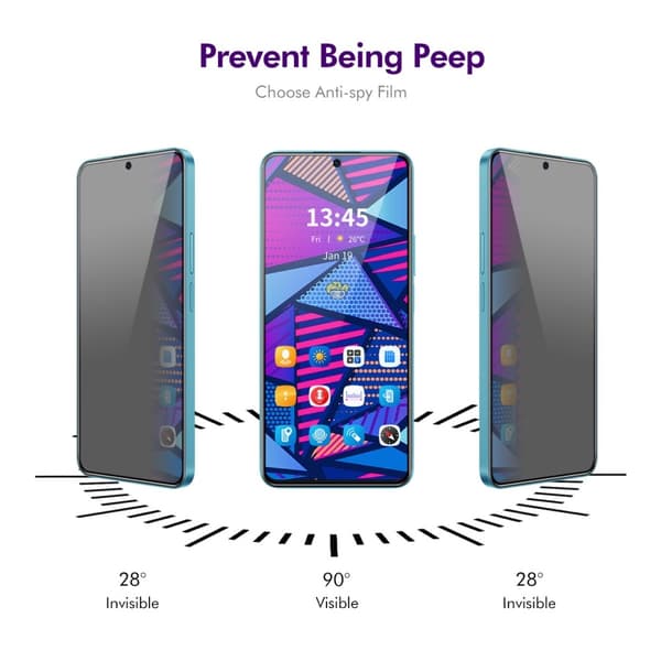 ENKAY Motorola Moto G04 4G/G24 4G Skärmskydd Heltäckande Privacy