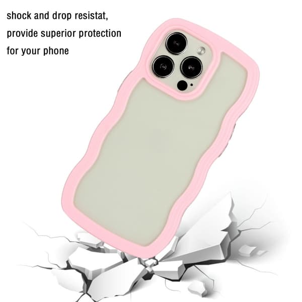 iPhone 15 Pro Max Skal Wavy Hybrid Transparent/Rosa