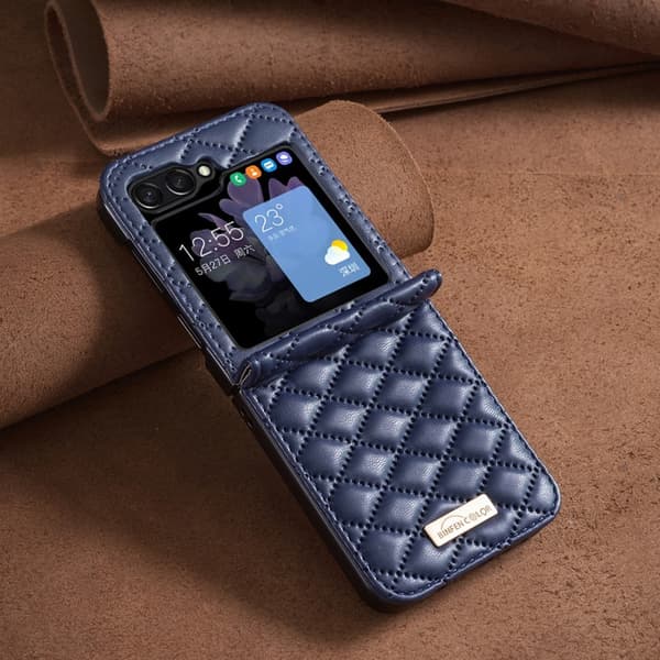 Galaxy Z Flip 6 Skal Diamond Textur Blå