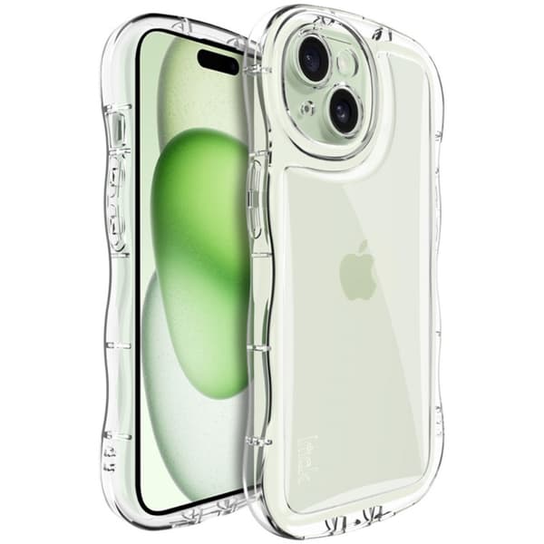 IMAK iPhone 15 Skal Wavy TPU Skal Transparent