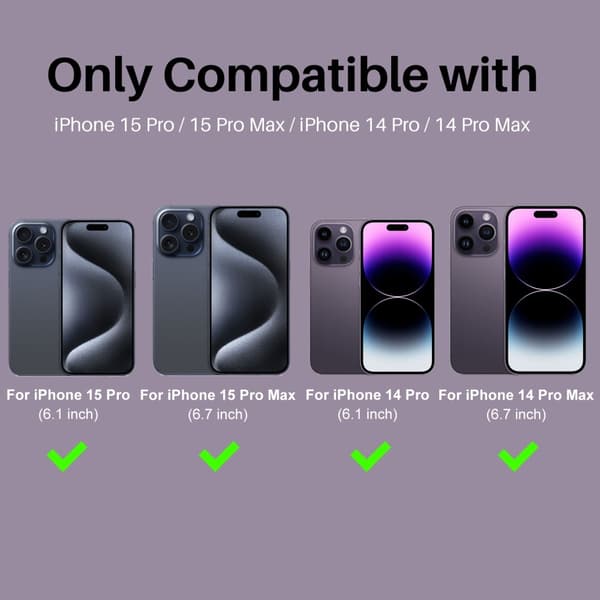 NORTHJO iPhone 14 Pro/Pro Max/15 Pro/Pro Max Linsskydd 2-PACK Lila