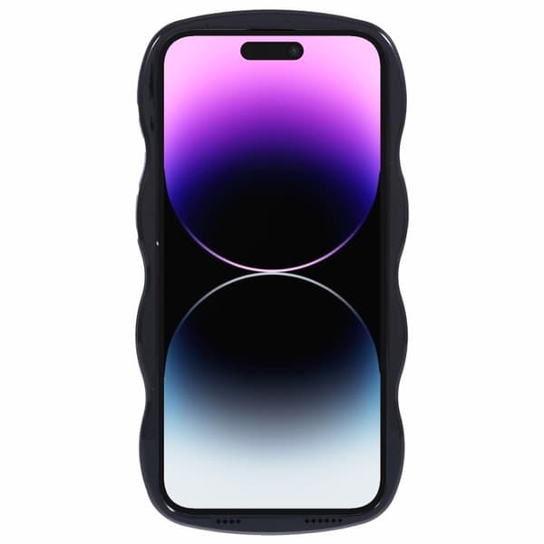 iPhone 14 Pro Max Mobilskal Wavy Textur Svart