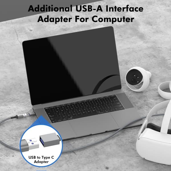 AMVR 5m 60W Link Kabel till VR Headset USB-C Grå