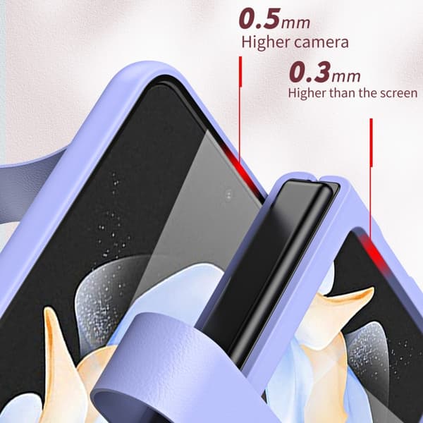 Galaxy Z Flip 6 Skal Med Finger Strap Läder Svart