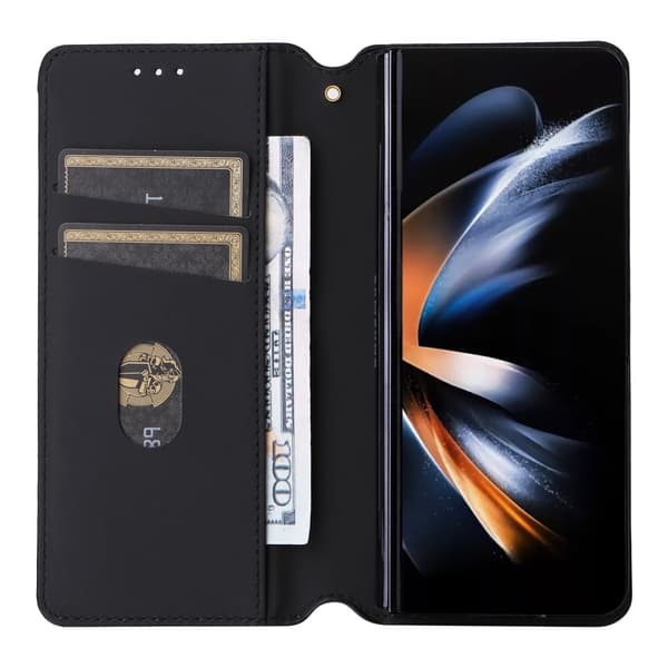 Galaxy Z Fold 6 Fodral Läder Svart