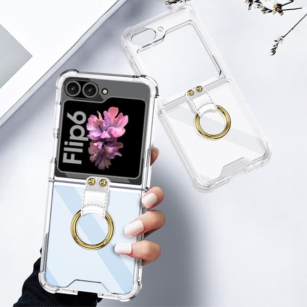 GKK Galaxy Z Flip 6 Skal Med Ringhållare Transparent