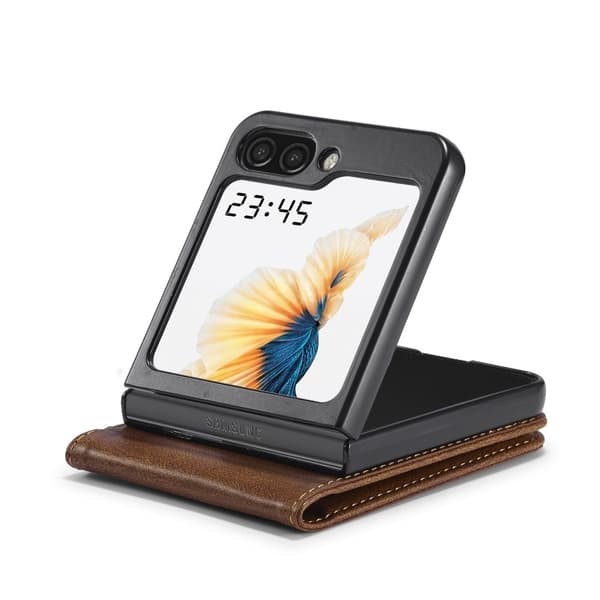 LC.IMEEKE Galaxy Z Flip 6 Skal Med Kortfack Brun