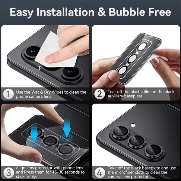 ENKAY Galaxy Z Fold 6 Linsskydd Härdat Glas Lila