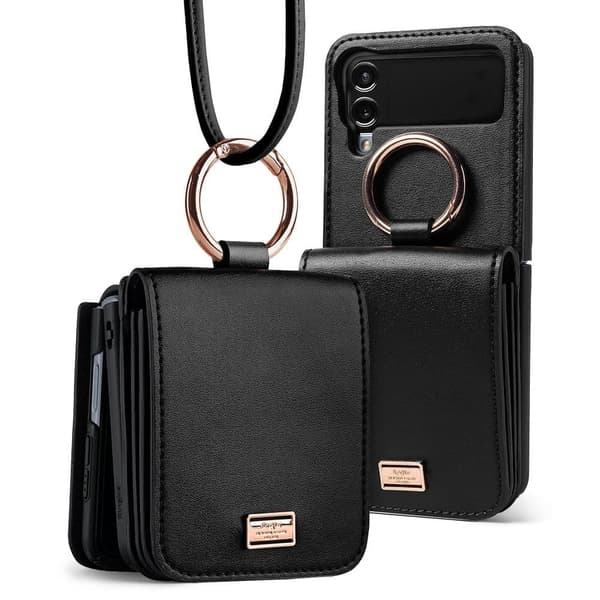 RINGSIGNATUR KORT LOMME GALAXY FLIP 4 I SVART