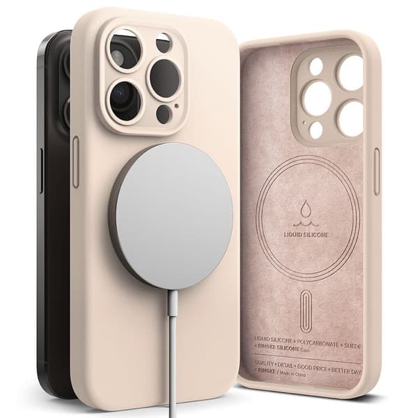 RING SILIKONE MAGNETISK MAGSAFE IPHONE 15 PRO ROSA SAND