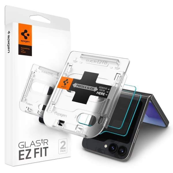 HERDET GLASS SPIGEN GLAS.TR "EZ FIT" 2-PACK GALAXY, FLIP 6 CLEAR