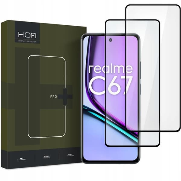 HERDET GLASS HOFI GLASS PRO+ 2-PACK REALME C67 4G / LTE SVART