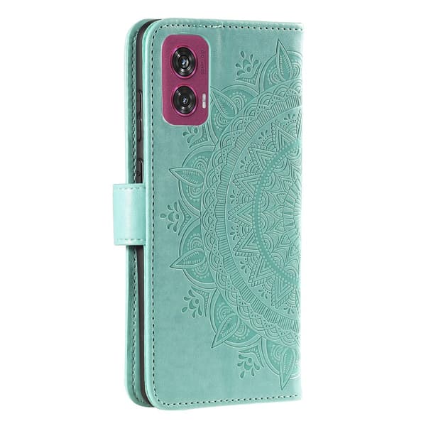 SKALO Motorola Edge 50 Fusion Mandala Flip Cover - Turkis