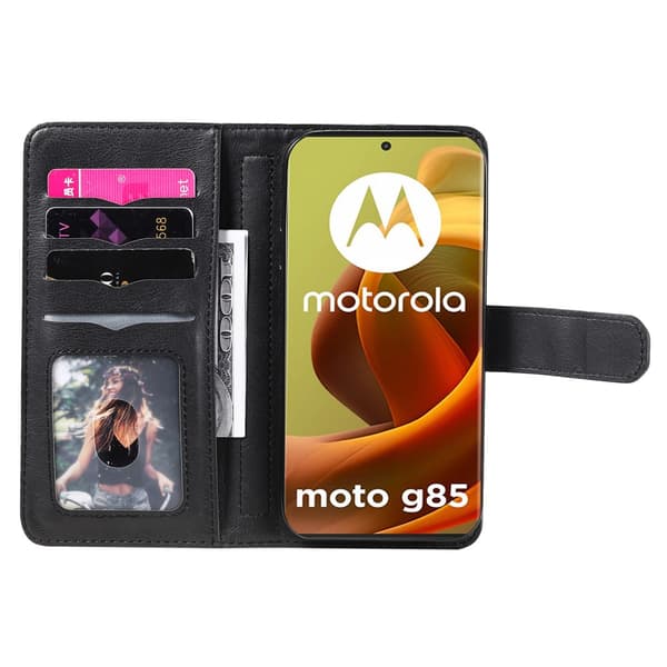 SKALO Motorola Moto G85 5G 10-FACK Plånboksfodral - Svart