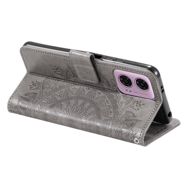 SKALO Motorola Moto G85 5G Mandala lompakkokotelo - Harmaa