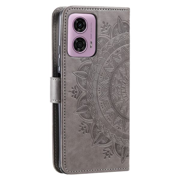 SKALO Motorola Moto G85 5G Mandala lompakkokotelo - Harmaa