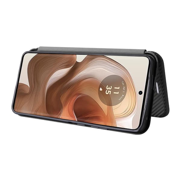 SKALO Motorola Edge 50 Ultra Carbon Fiber Pungetui - Sort