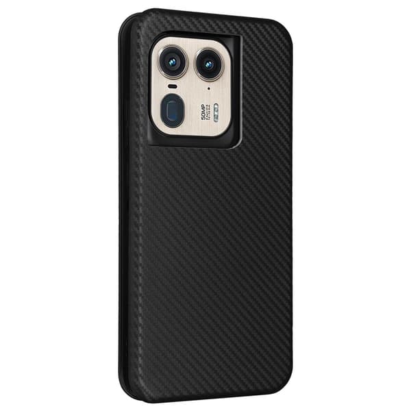 SKALO Motorola Edge 50 Ultra Carbon Fiber Pungetui - Sort