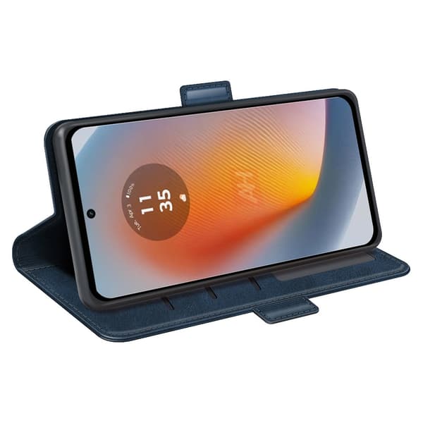 SKALO Motorola Edge 50 Fusion Premium Cut Flip Cover - Blå