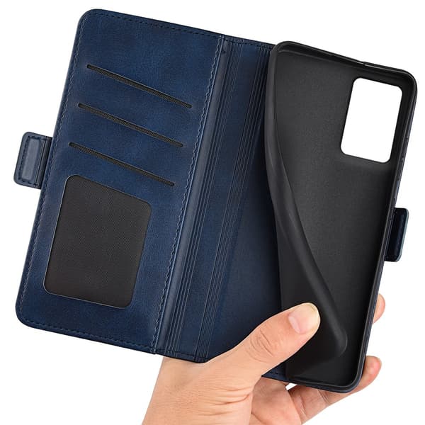 SKALO Motorola Edge 50 Fusion Premium Cut Flip Cover - Blå