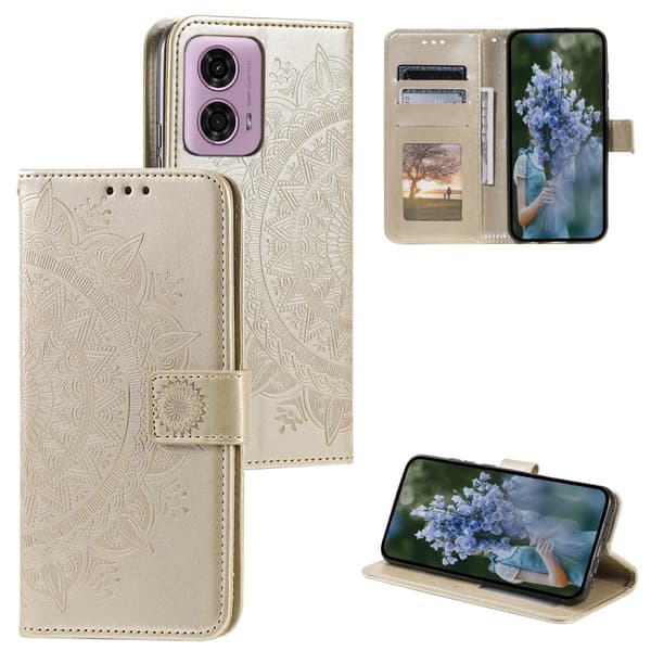 SKALO Motorola Moto G85 5G Mandala lompakkokotelo - Kulta