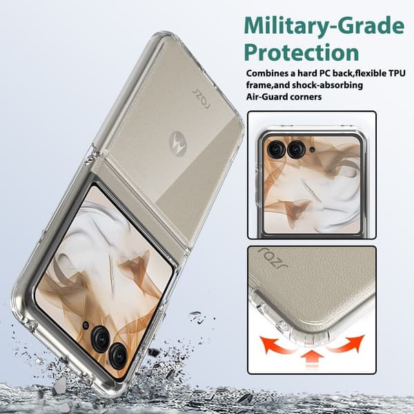 SKALO Motorola Razr 50 5G TPU Clear Hybridi Suojakuori - Läpinäkyvä