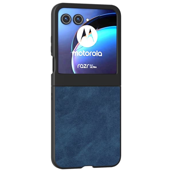 SKALO Motorola Razr 50 5G ABEEL PU læder Fold Cover - Blå