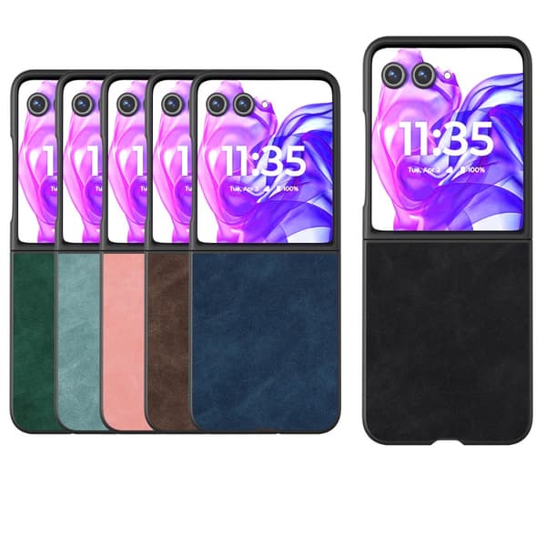 SKALO Motorola Razr 50 Ultra 5G ABEEL PU læder Fold Cover - Sort