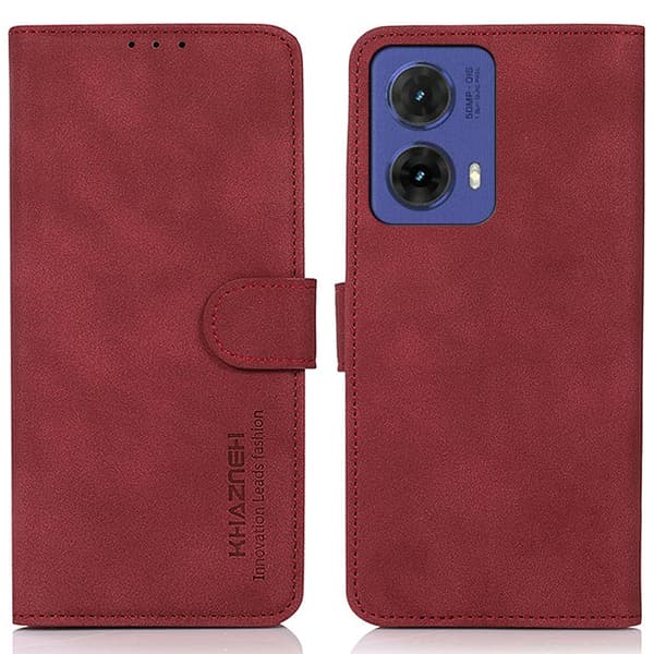 SKALO Motorola Moto G85 5G KHAZNEH Plånboksfodral i PU-Läder - Röd