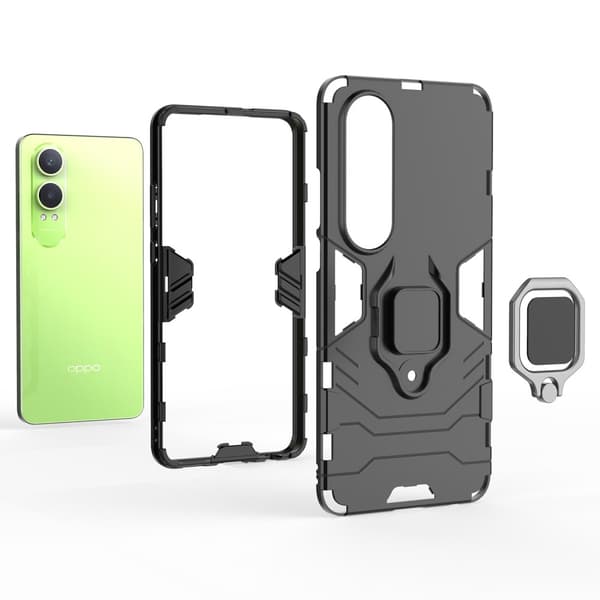 SKALO OnePlus Nord CE4 Lite 5G Armor Hybrid metal ring cover - Sort