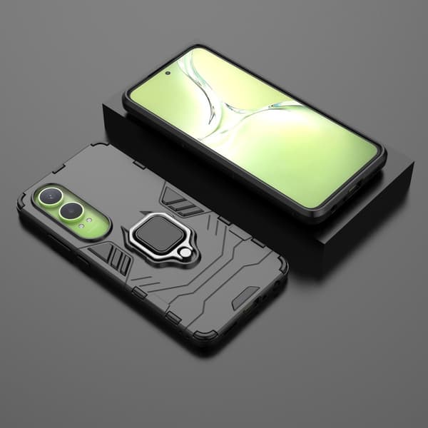 SKALO OnePlus Nord CE4 Lite 5G Armor Hybrid metal ring cover - Sort