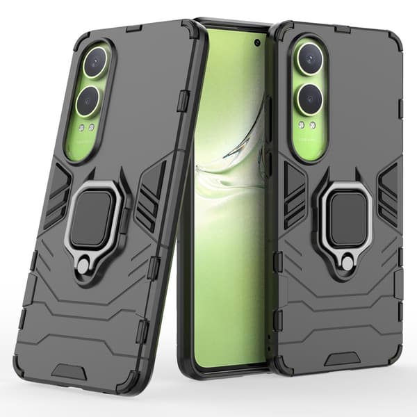 SKALO OnePlus Nord CE4 Lite 5G Armor Hybrid metal ring cover - Sort