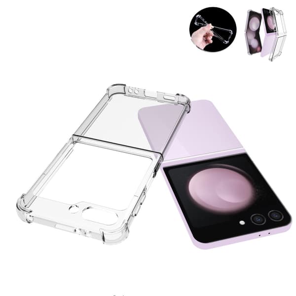 SKALO Samsung Z Flip6 TPU Clear Hybridi Suojakuori - Läpinäkyvä