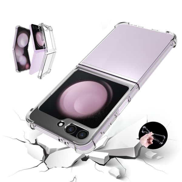 SKALO Samsung Z Flip6 TPU Clear Hybridi Suojakuori - Läpinäkyvä