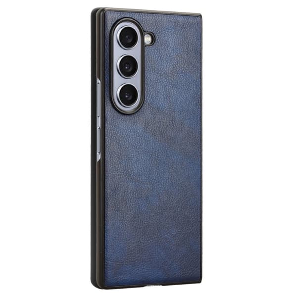 SKALO Samsung Z Fold6 PU-læder Cover - Blå